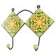 Pea Green Sunflower Ceramic Tile Hook